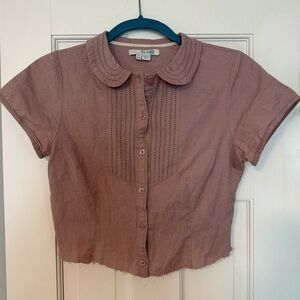 Boden Mauve Short Sleeve Blouse